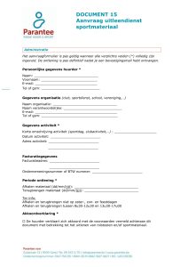 Parantee-document 15: Aanvraagformulier uitleendienst