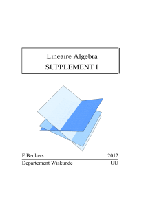 Lineaire Algebra SUPPLEMENT I