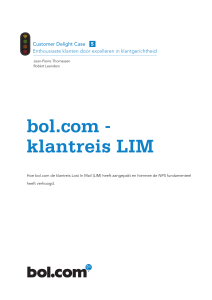 bol.com - klantreis LIM - Customer Delight Strategie