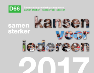 Samenvatting verkiezingsprogramma D66 - samen sterker