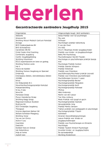 Gecontracteerde aanbieders Jeugdhulp 2015