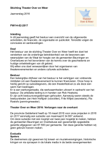 Stichting Theater Over en Weer Jaarverslag 2016 FW/14-02