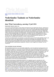 Nederlandse Taalunie en identiteit-Civis Mundi