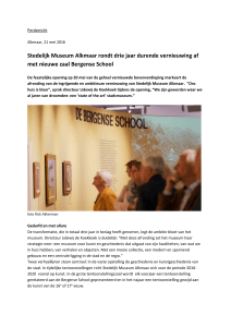 Bergense School-zaal 21 mei 2016 Vernieuwing Stedelijk Museum