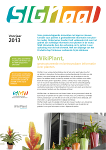 WikiPlant, - Stichting Innovatie Glastuinbouw