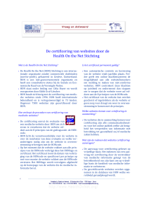 De certificering van websites door de Health On the Net Stichting