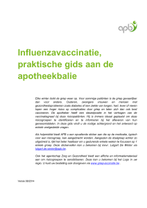 Influenzavaccinatie, praktische gids aan de apotheekbalie - UPB-AVB