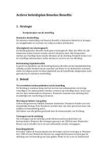 Actieve beleidsplan Benelux Benefits