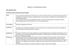 Geloven in verschillende culturen Wie gelooft wat?