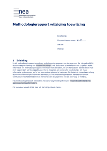 `Format methodologierapport wijziging toewijzing` Word document