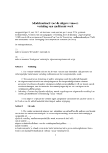 Modelcontract Literaire Vertaling