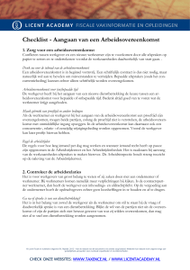 Checklist Het aangaan van een arbeidsovereenkomst