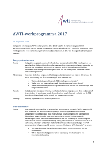 AWTI-werkprogramma 2017 - Adviesraad voor wetenschap
