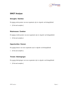 Sjabloon SWOT-analyse