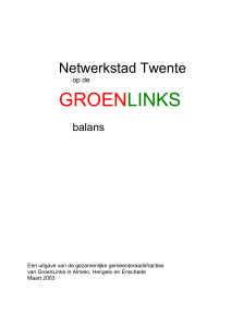 Netwerkstad Twente op de GroenLinks balans