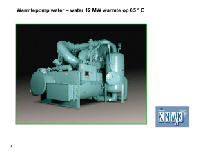 Warmtepomp water – water 12 MW warmte op 65 ° C