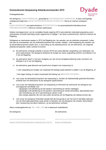 Overeenkomst Aanpassing Arbeidsvoorwaarden 2015