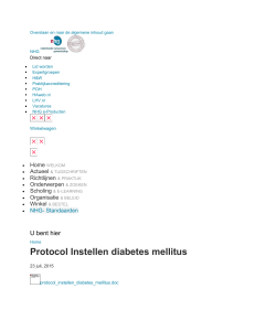 Protocol Instellen diabetes mellitus
