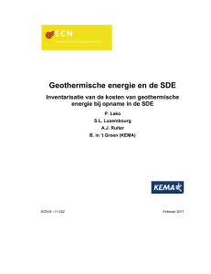 Geothermische energie en de SDE - Energy research Centre of the