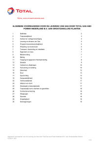 algemene voorwaarden voor de levering van gas door