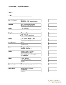 inleverlijst klas 4