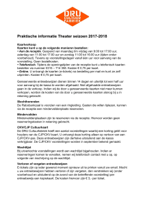 Praktische informatie Theater seizoen 2017-2018