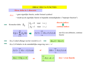 functie : Dirac delta in 1 dimensie