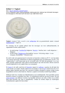 Artikel 1.1: Yoghurt - Scheikunde In Bedrijf