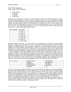 Uitleg TCP/IP adressering