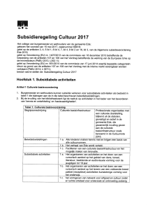 Subsidieregeling Cultuur 2017