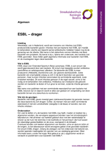 ESBL – drager - Streekziekenhuis Koningin Beatrix