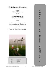 Criteria voor Codering SYNOP CODE Automatische Stations