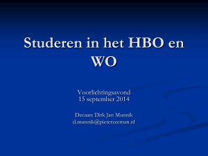 Studeren in het HBO en WO