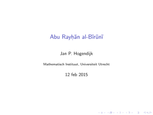 Abu Rayhan al-Bırunı - science.uu.nl project csg