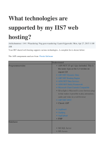 What technologies are supported by my IIS7 web hosting?