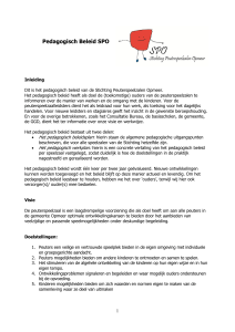 Pedagogisch Beleid SPO - Stichting Peuterspeelzalen Opmeer