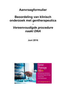 A1. Toetsing vereenvoudigde procedure naakt DNA