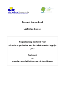Brussels International Leefmilieu Brussel Projectoproep bestemd