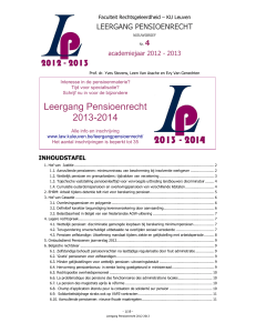 Leergang Pensioenrecht 2013-2014