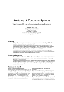 Anatomy of Computer Systems