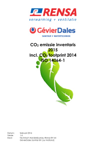 CO2 emissie inventaris 2015 Incl. CO2 footprint 2014 ISO
