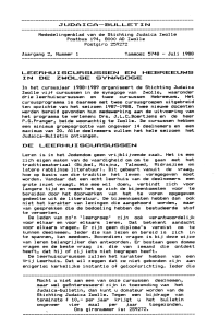 Judaica Bulletin 2 nr. 1 - Stichting Judaica Zwolle