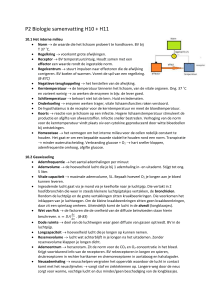 P2 Biologie samenvatting H10 + H11 10.1 Het interne milieu Norm