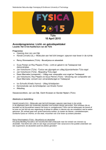 TU/e 10 April 2015 Avondprogramma: Licht