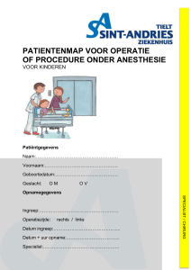 patientenmap voor operatie of procedure onder anesthesie