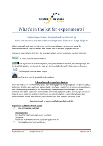 What`s in the kit for experiments?