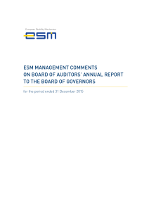 esm management comments on board of auditors` annual report to