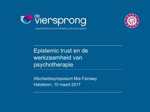Epistemic trust en de werkzaamheid van psychotherapie