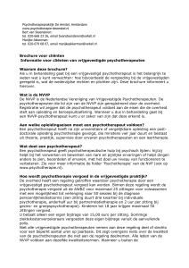 Brochure voor cliënten - Psychotherapiepraktijk De Amstel
