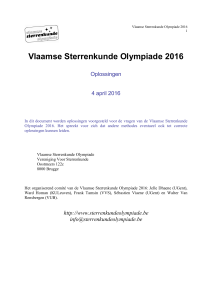 Vlaamse Sterrenkunde Olympiade 2016
